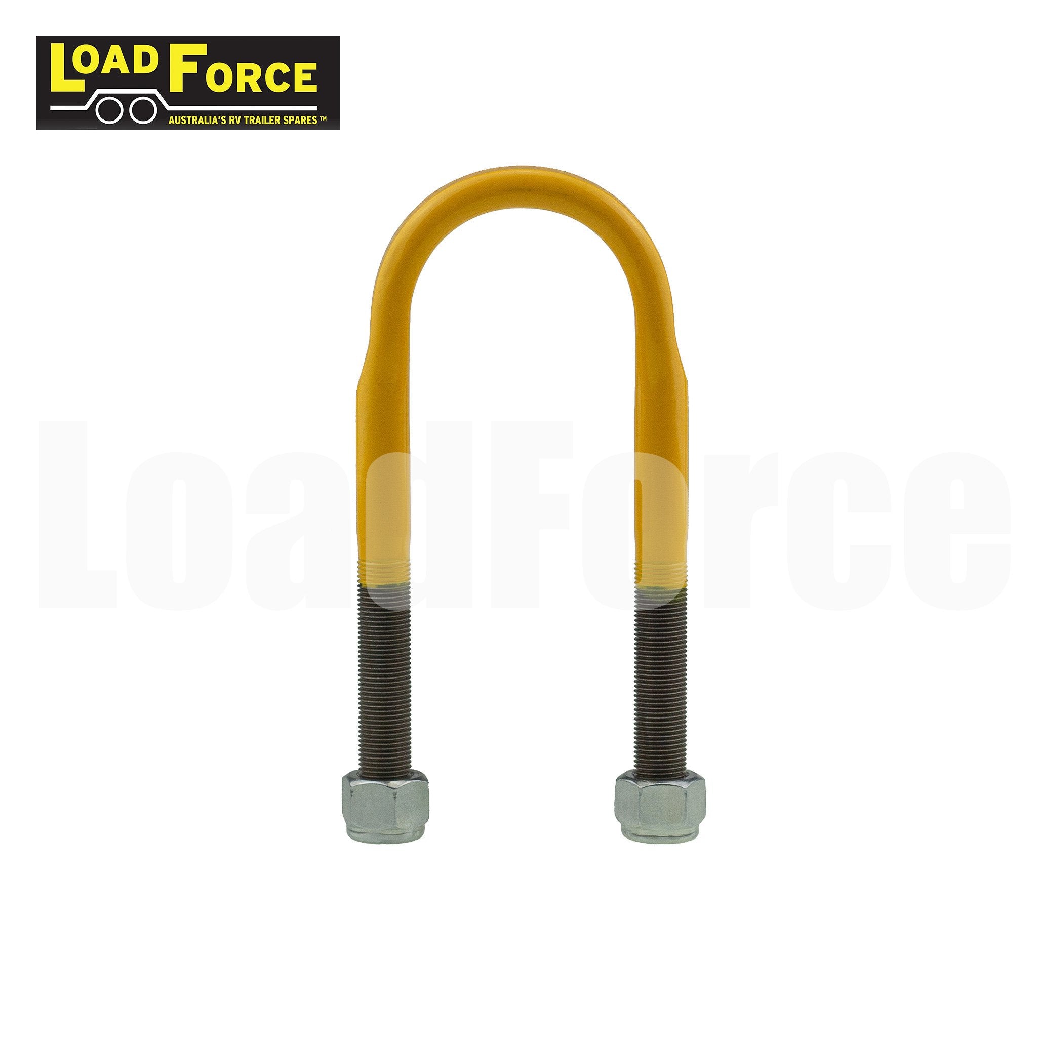 LoadForce Heavy Duty yellow trailer u-bolt 65mm round