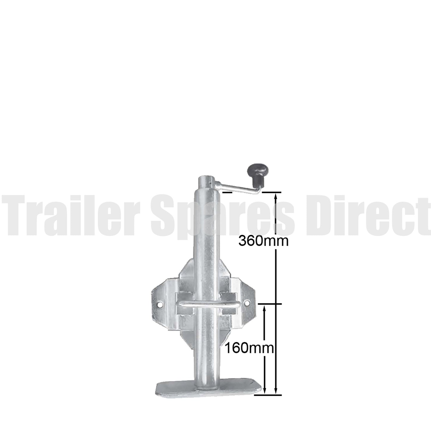 Top winding adjustable stand with swivel/swing up - capacity 650kg - Trailer Spares Direct