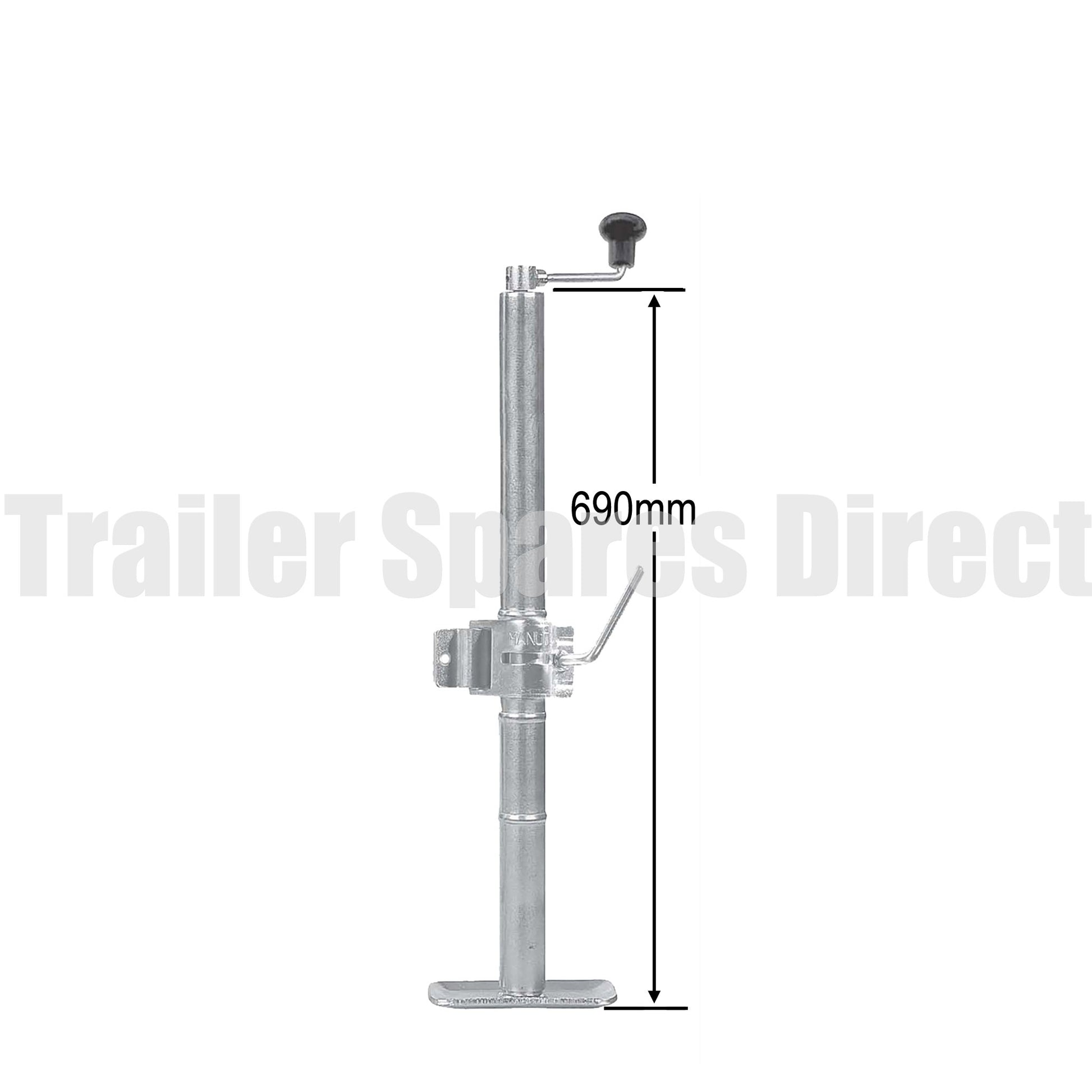 Top winding adjustable stand extended length with clamp - capacity 650kg - Trailer Spares Direct