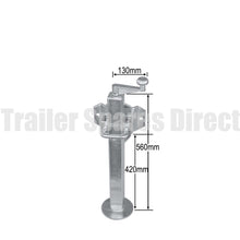 Heavy-duty top winding adjustable stand swivel/swing-up - capacity 1250kg - Trailer Spares Direct
