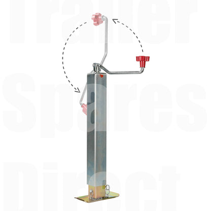 Jack Stand 65mm Drop Leg Top Wind - capacity 1250kg - Trailer Spares Direct
