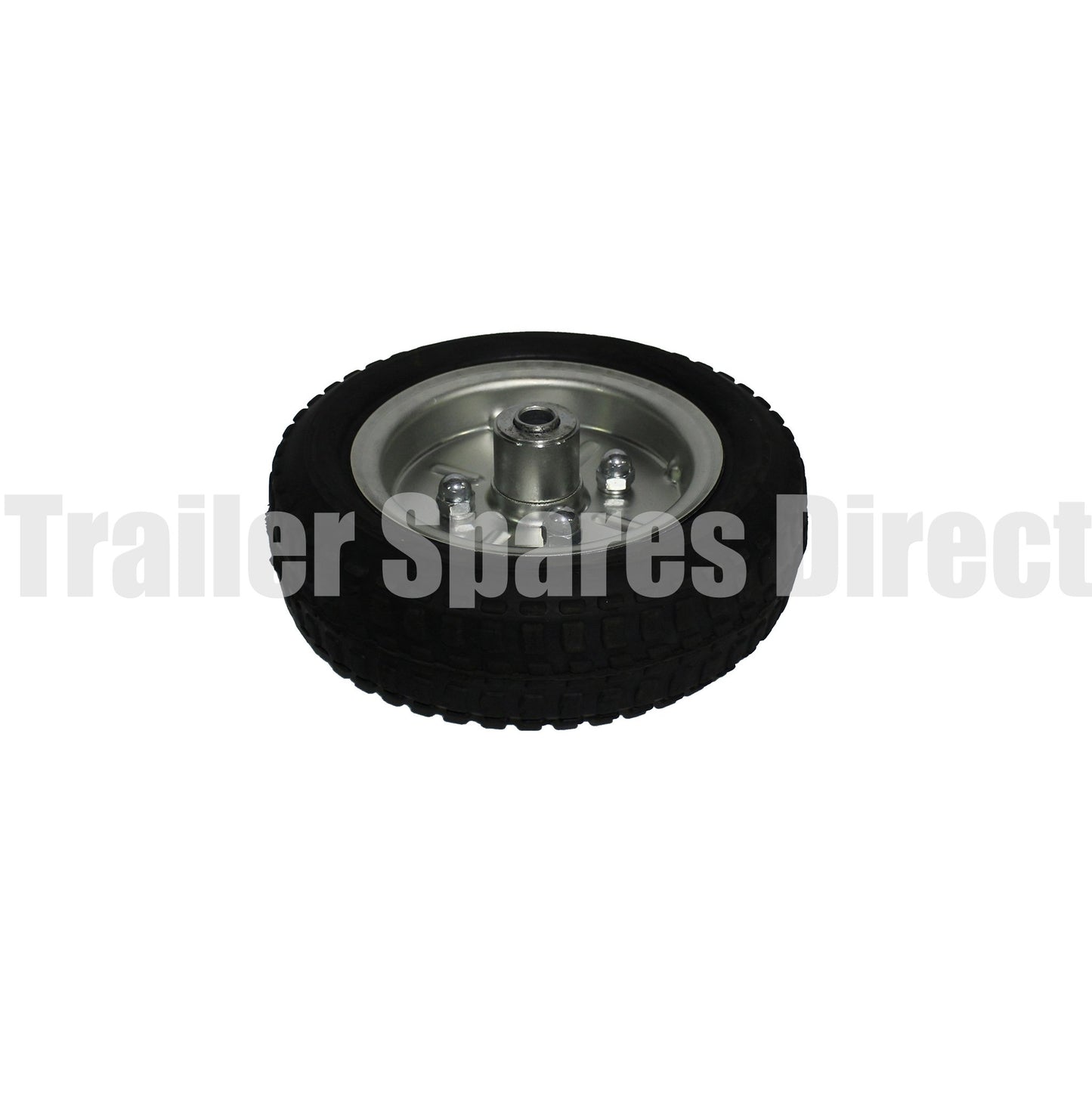 Replacement 10 inch solid rubber wheel - 16mm shaft - Trailer Spares Direct