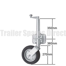 10 inch jockey wheel low swing-up u-bolt 1000kg load - Trailer Spares Direct