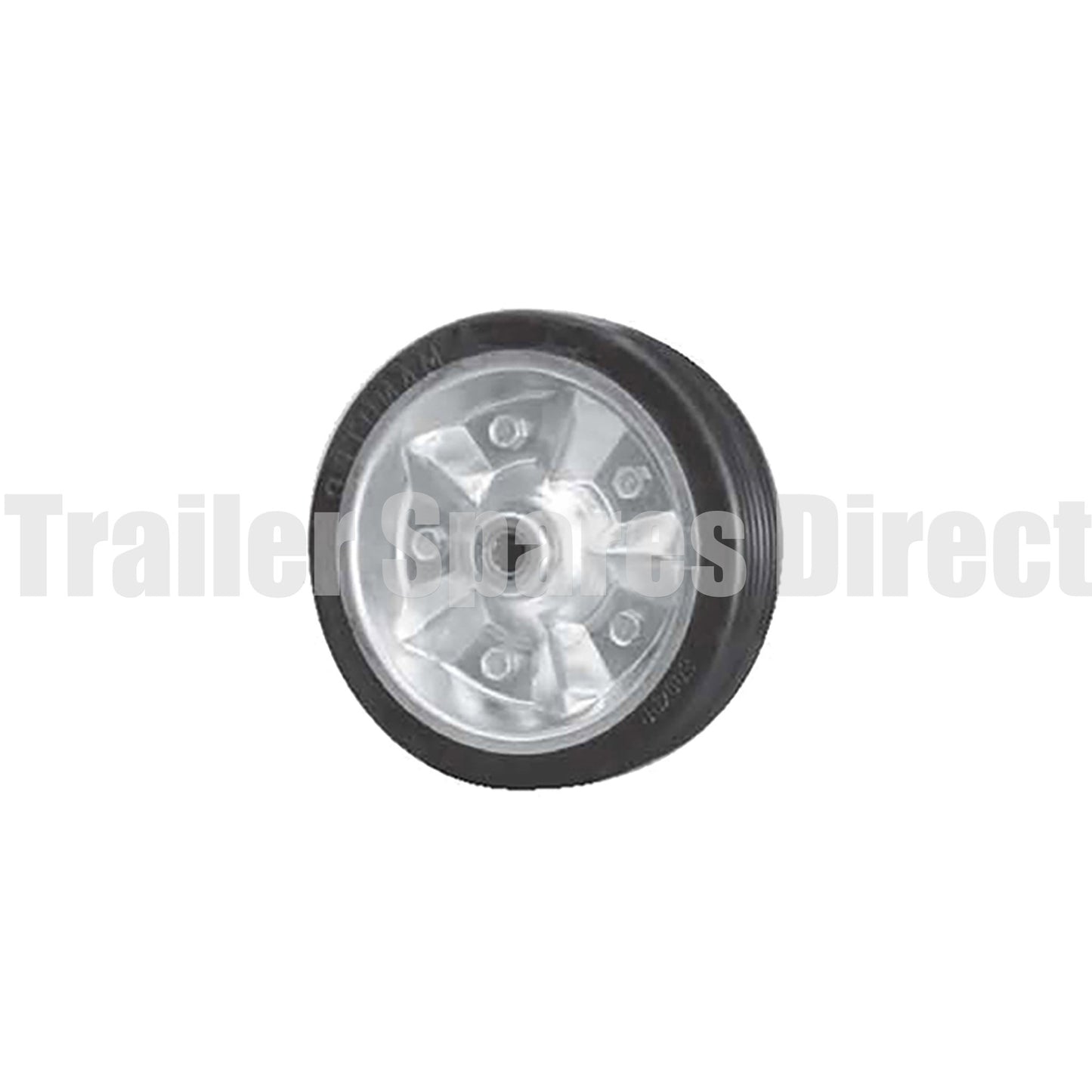 8 inch (200mm) rubber tyre - 16mm zinc centre with roller bearing - Trailer Spares Direct