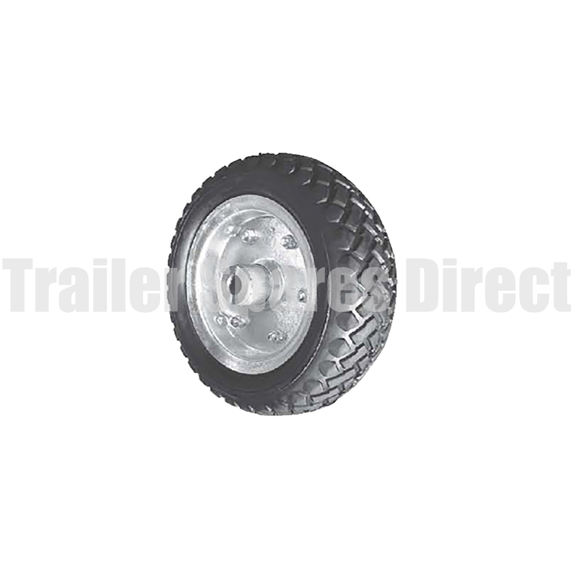 Replacement 10 inch solid rubber wheel - 19mm bushes - Trailer Spares Direct