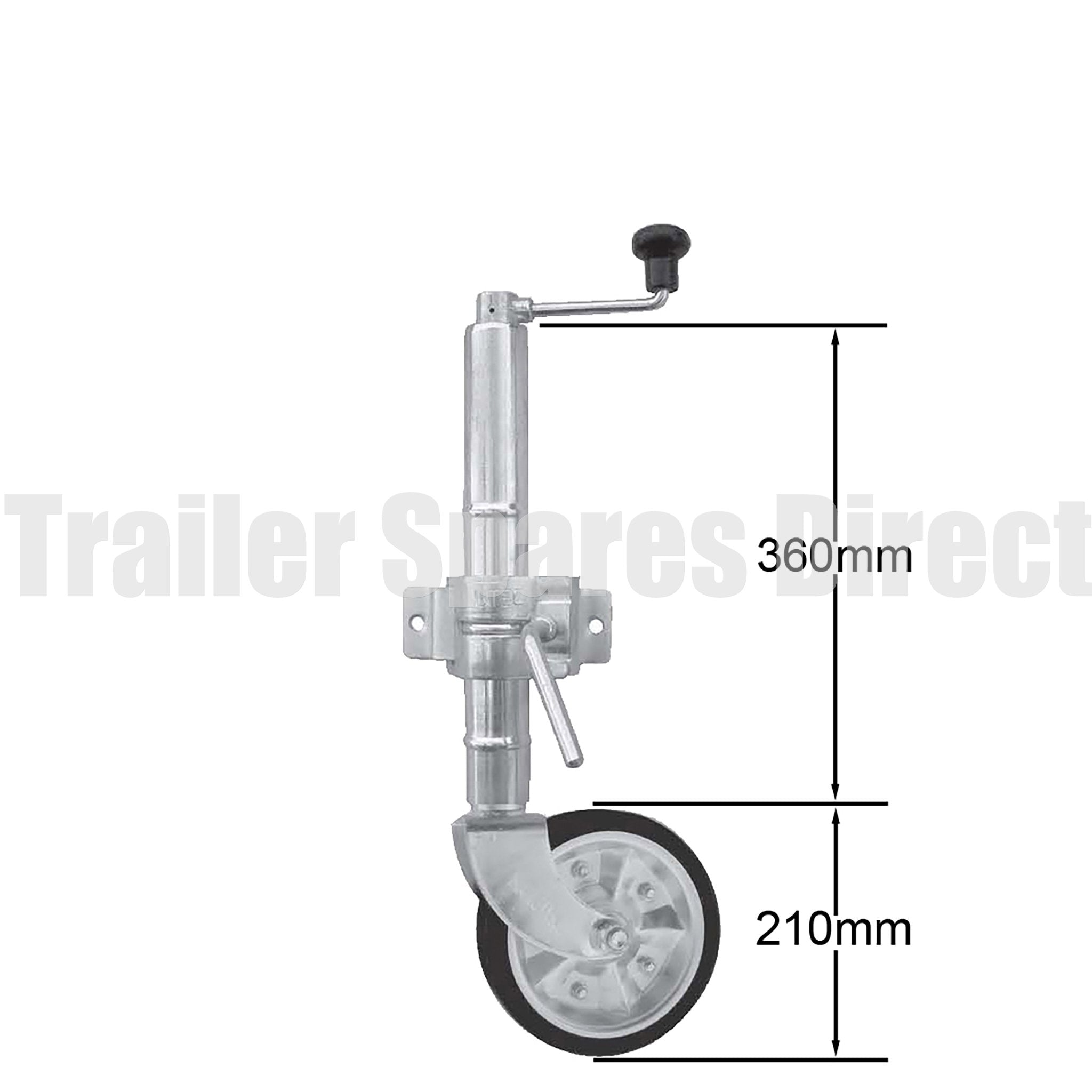 8 inch jockey wheel rubber tyre with clamp