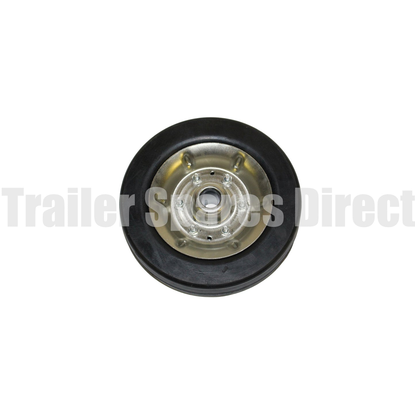 8 inch (200mm) solid rubber wheel with steel rim - 22mm shaft - Trailer Spares Direct