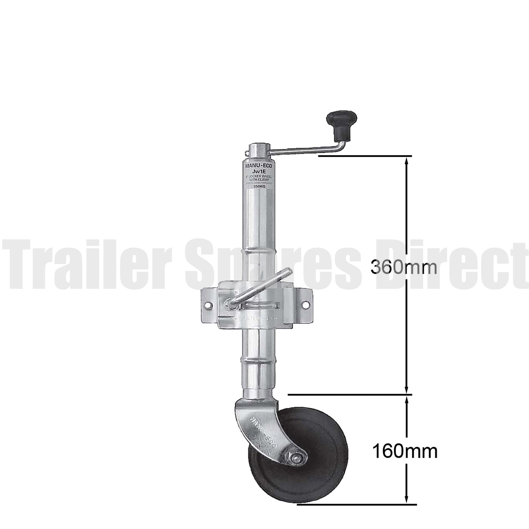 6 inch jockey wheel solid rubber with clamp