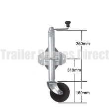 6 inch economy jockey wheel - solid rubber wheel with swivel bracket - Trailer Spares Direct