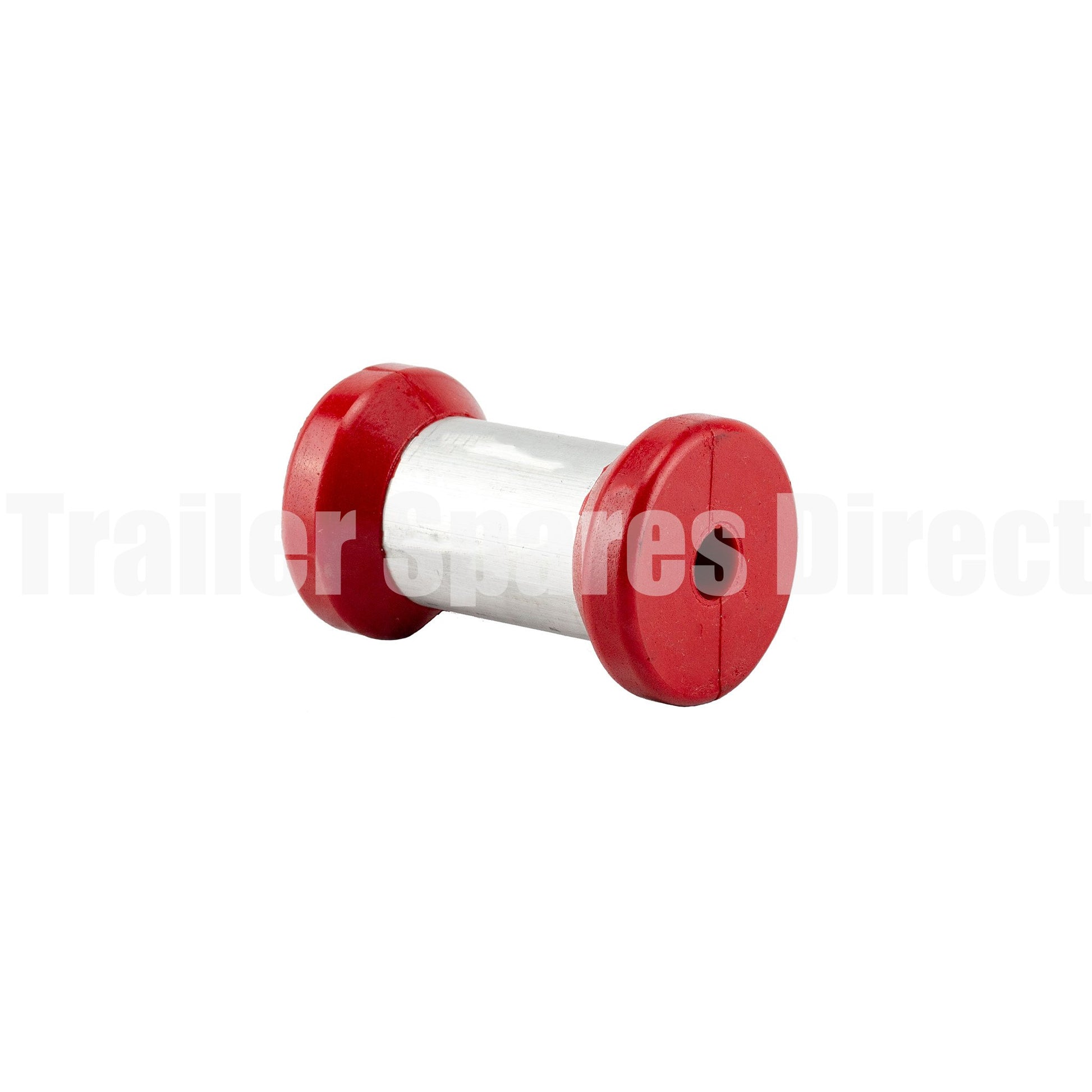Keel roller 4.5 inch in red poly with alloy centre - Trailer Spares Direct