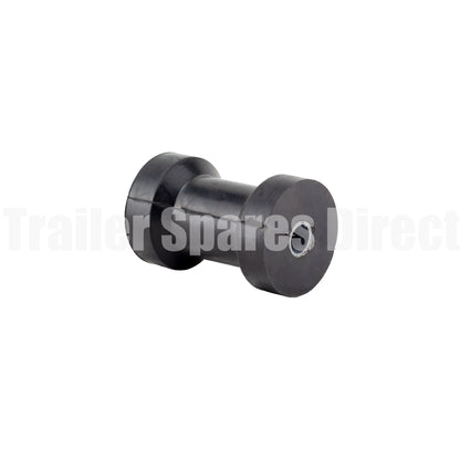 Keel roller 4.5 inch black rubber - 17mm centre - Trailer Spares Direct
