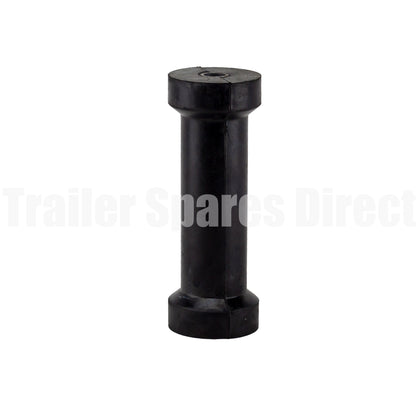 Keel roller 8 inch black rubber - 17mm centre - Trailer Spares Direct