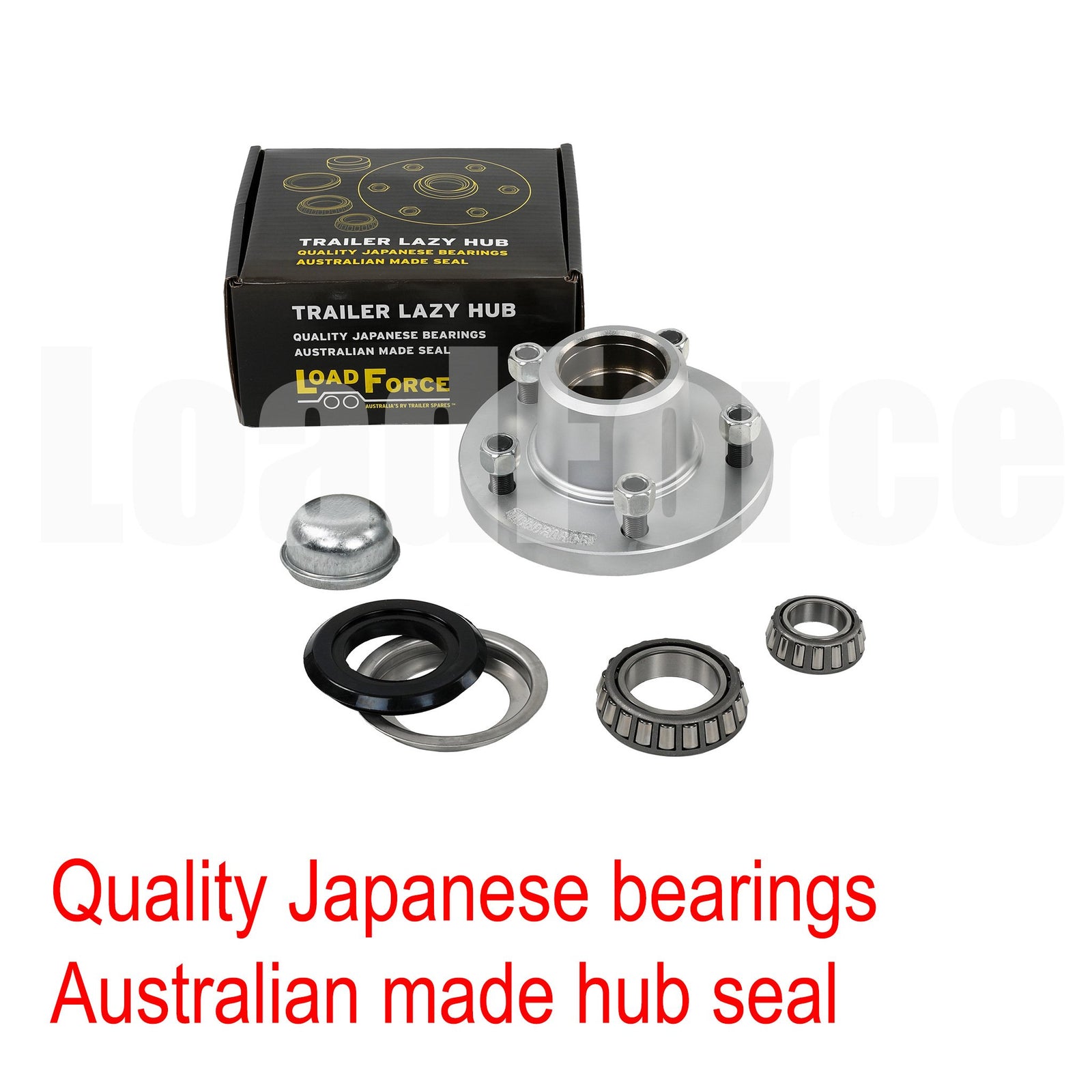 LoadForce 190mm lazy hub assembly LandCruiser 5 stud TX bearing