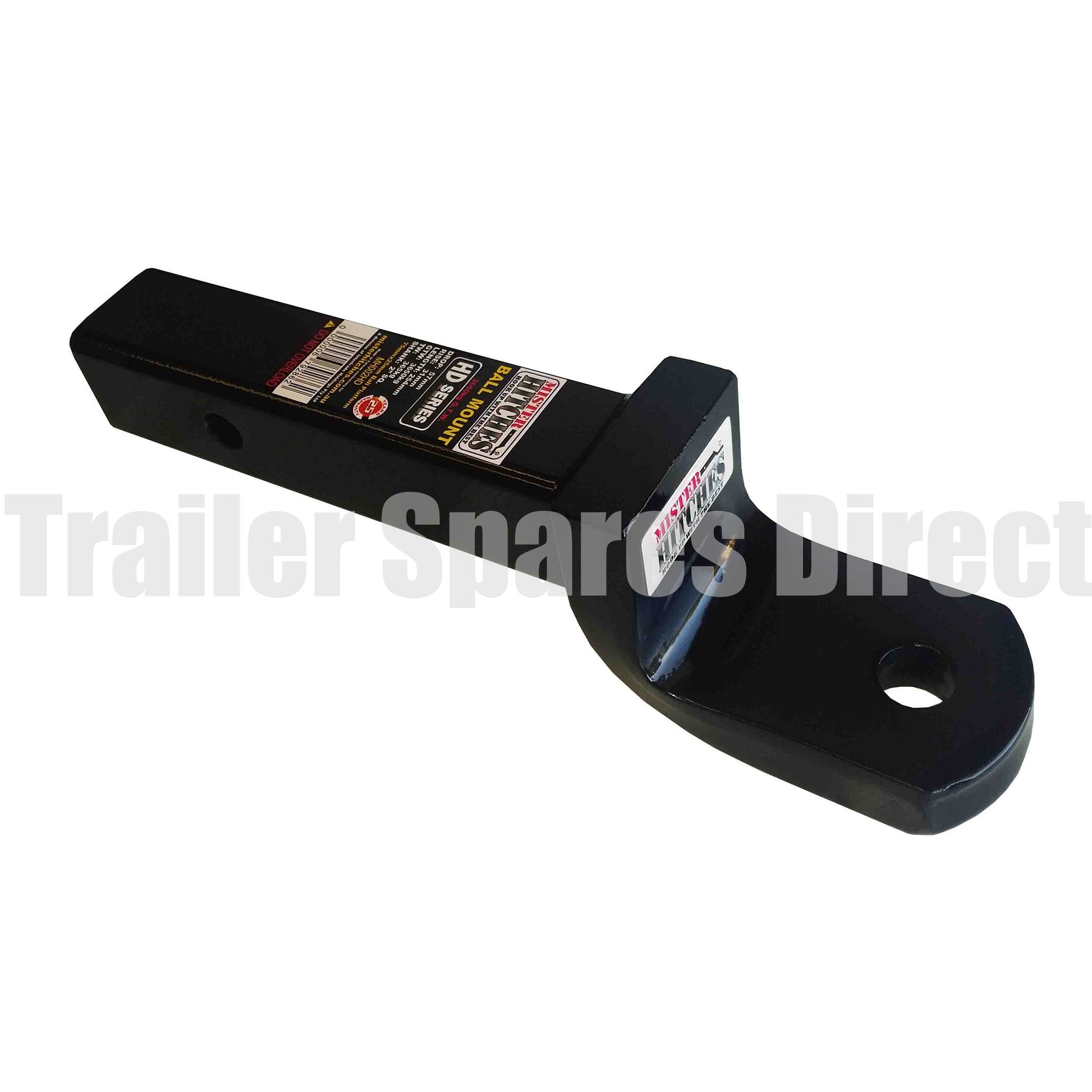 heavy-duty towbar receiver hitch tow ball mount - 254mm long 57mm drop 31mm rise - Trailer Spares Direct