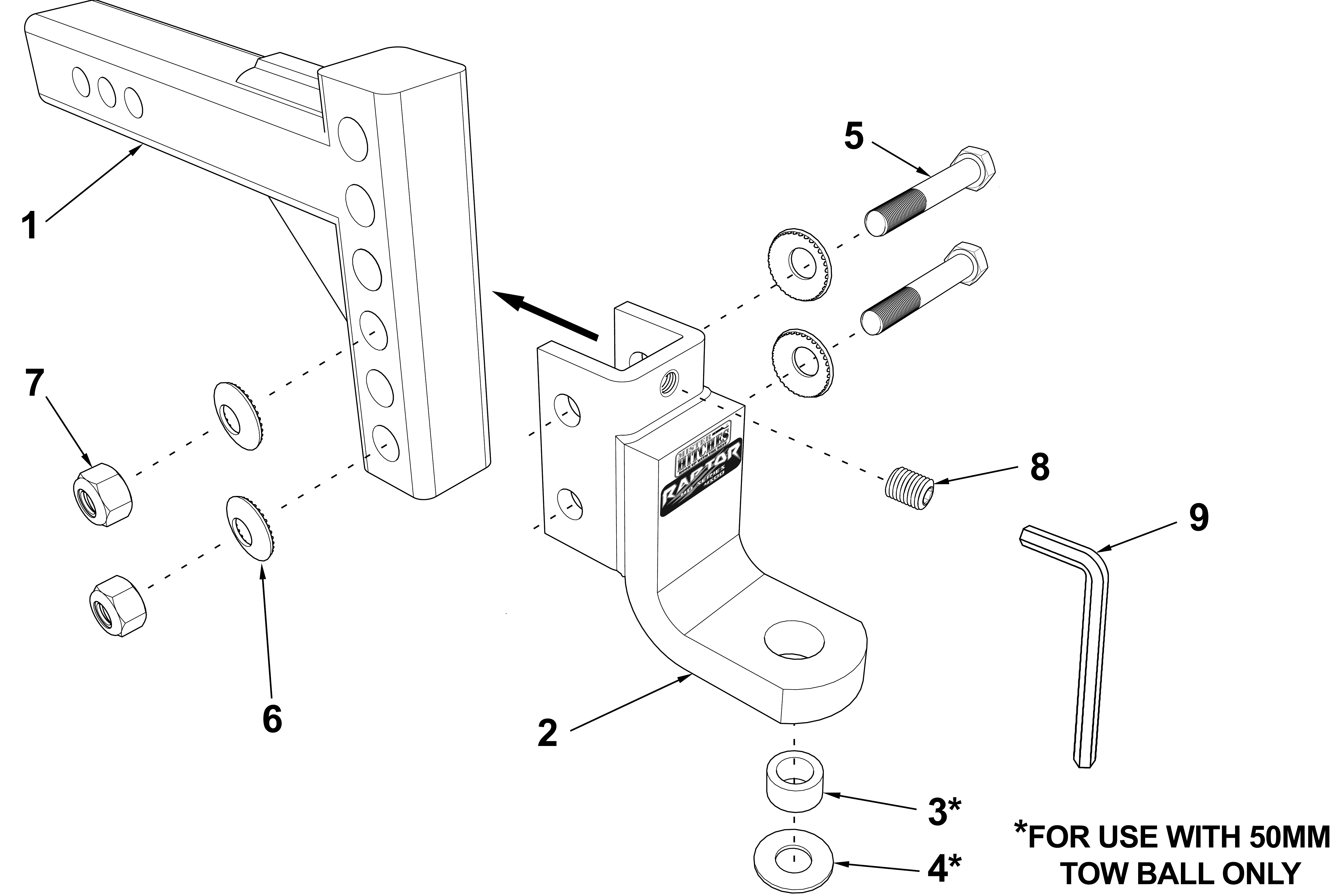 Mister hitches towbar receiver parts