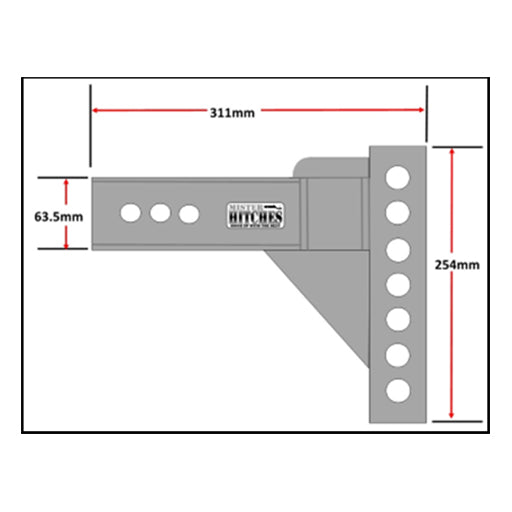 Raptor 63.5mm 4500kg Receiver Bar Hitch - US truck models - RAM, Chev, GMC