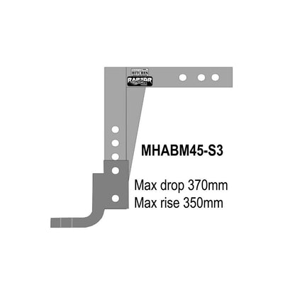 Raptor super heavy duty 4.5 tonne hitch extra long shank - Trailer Spares Direct
