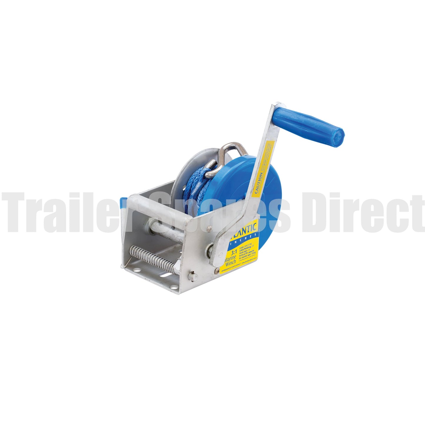 Marine winch 3:1 - 6m rope with S hook - Trailer Spares Direct
