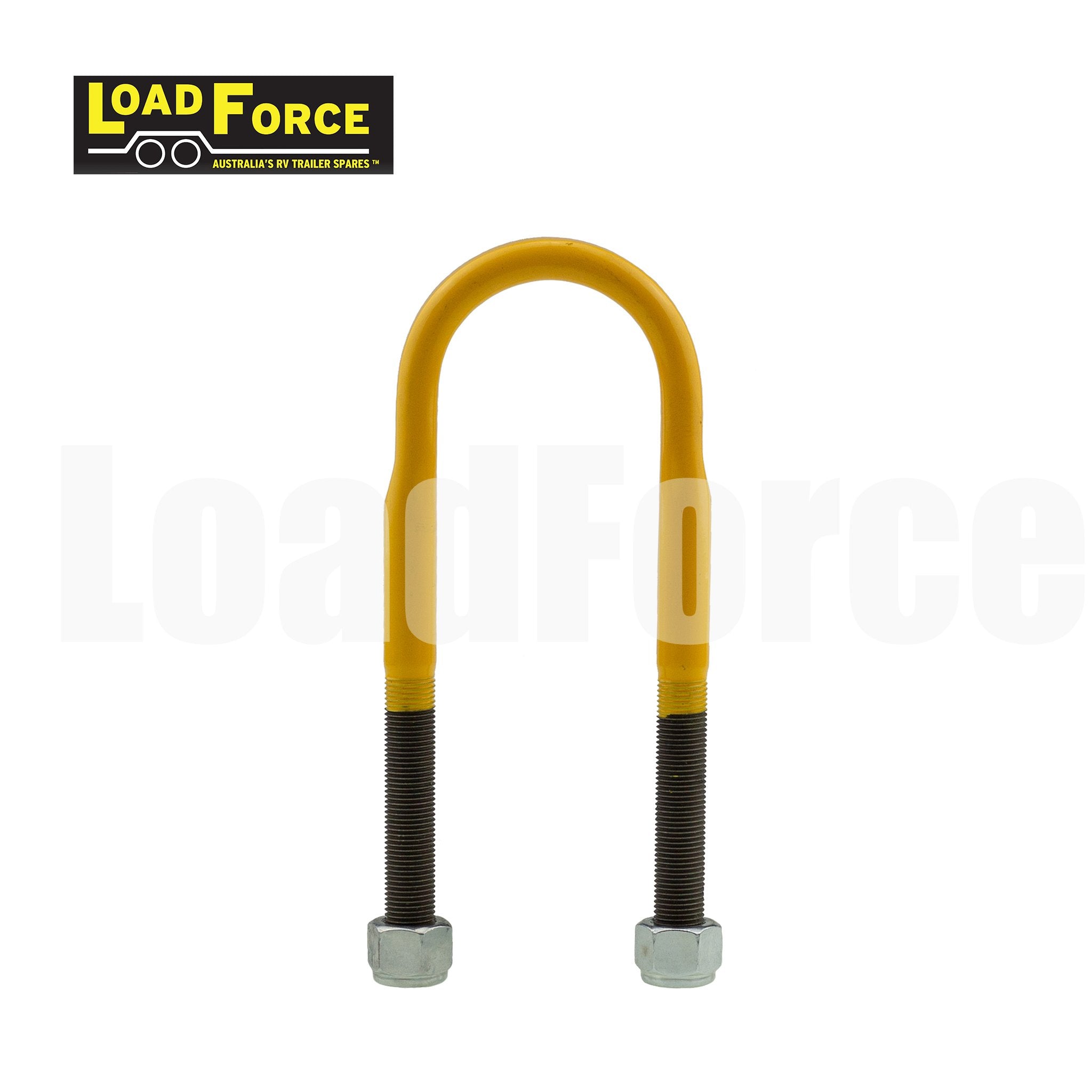 Caravan U-bolt 50mm round 165mm Yellow LoadForce