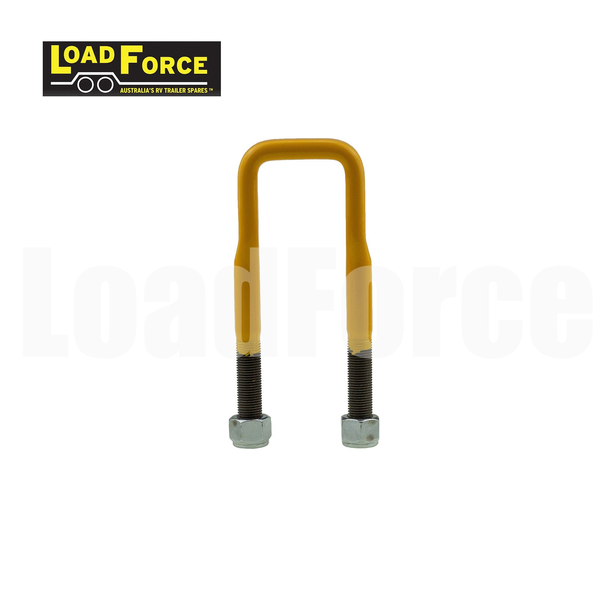 LoadForce caravan trailer u-bolt yellow 40mm square