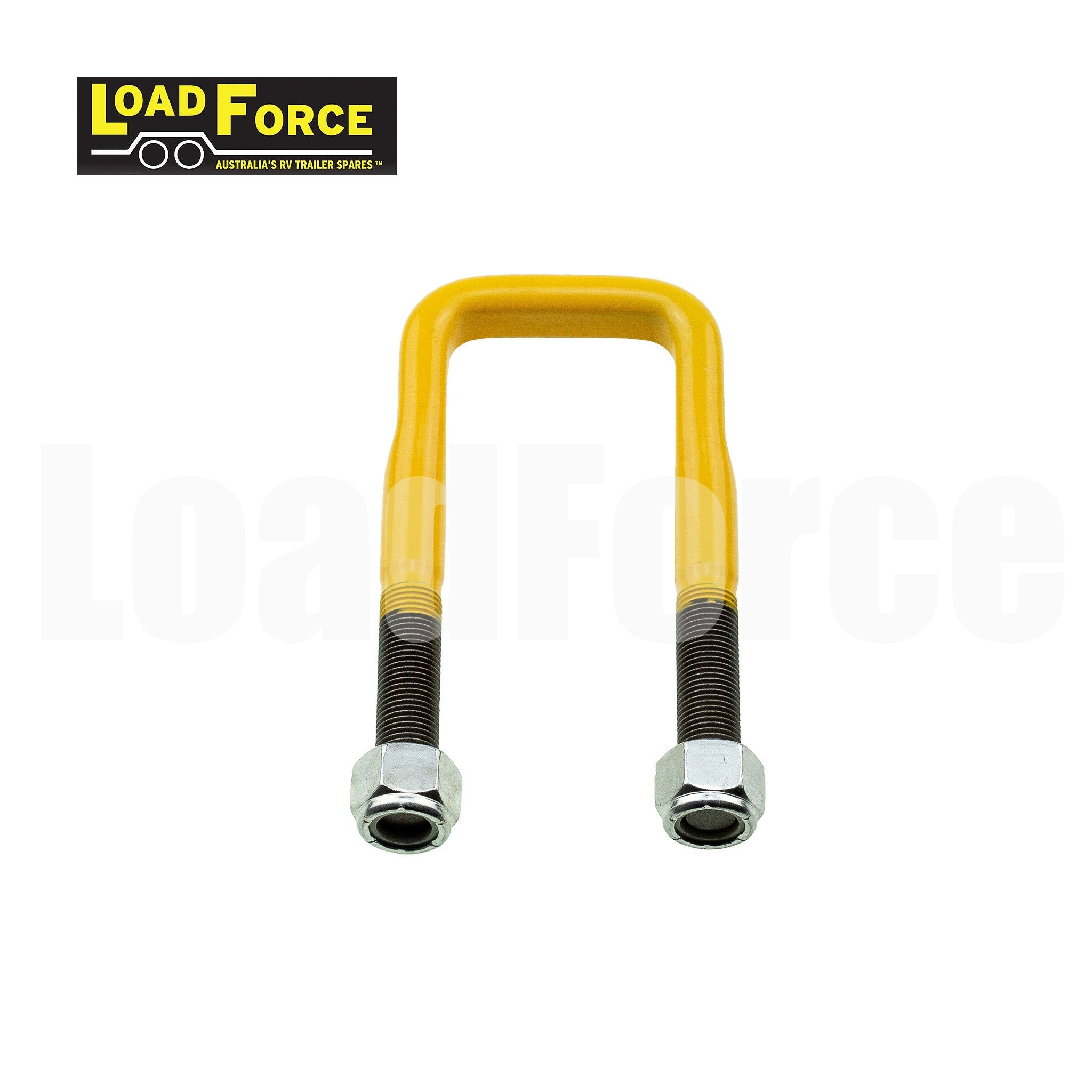 LoadForce Yellow caravan camper suspension u-bolt 45mm square