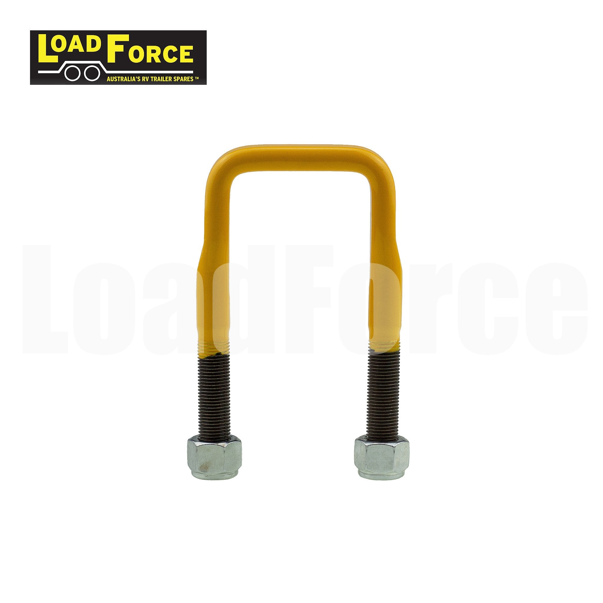 LoadForce Yellow caravan camper suspension u-bolt 50mm square