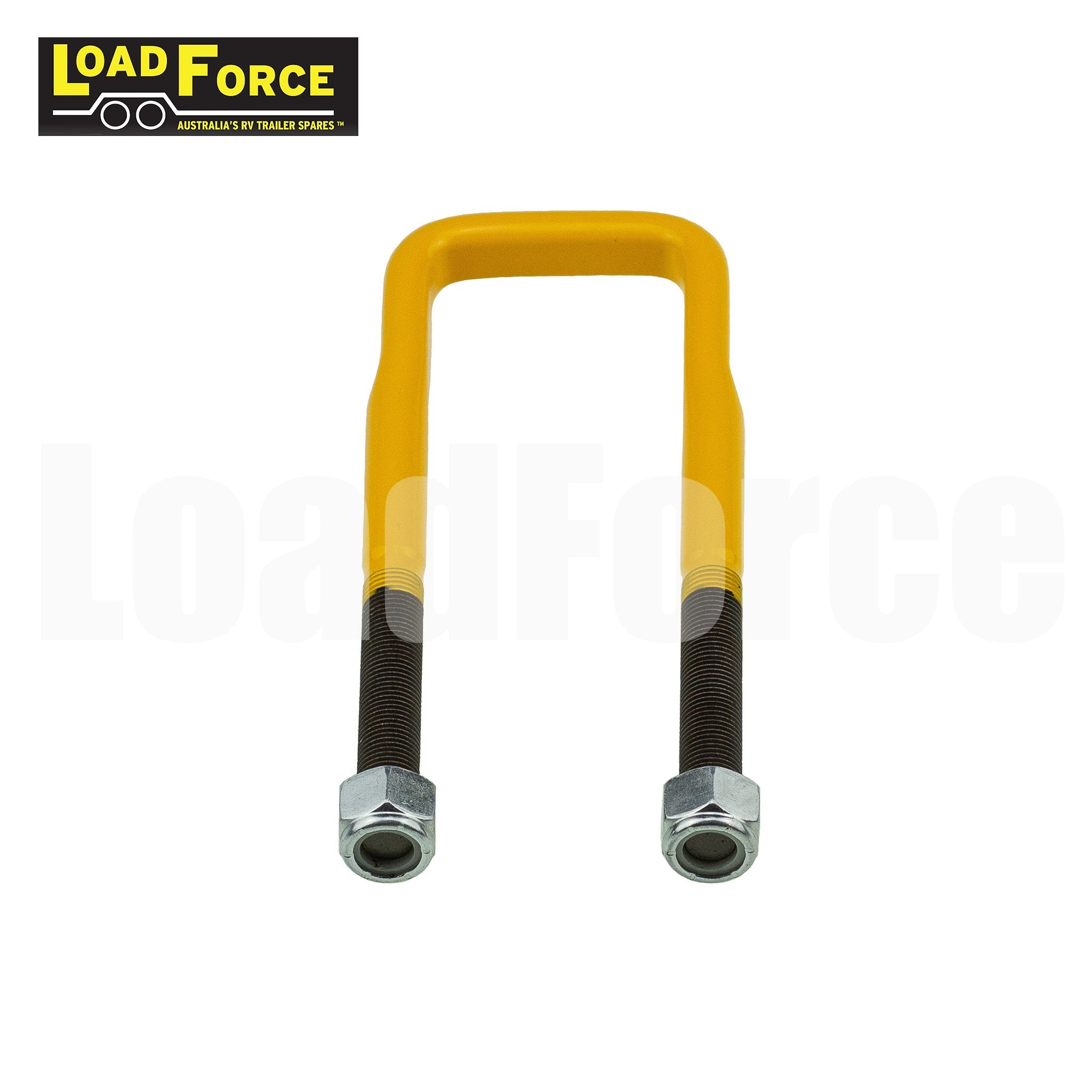 LoadForce yellow caravan u-bolt 50mm square flat band