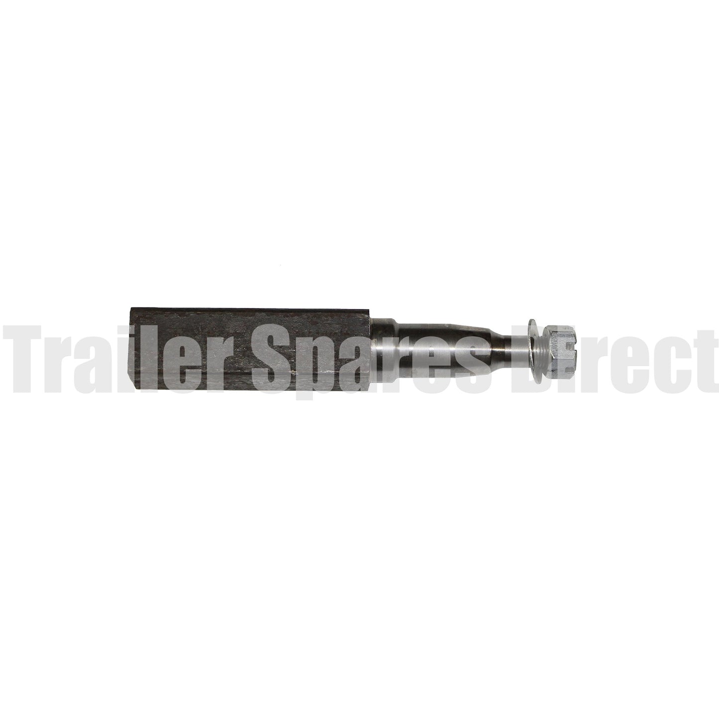 Stub axle 40mm square 10 inch (250mm) long LM bearing turn - Trailer Spares Direct