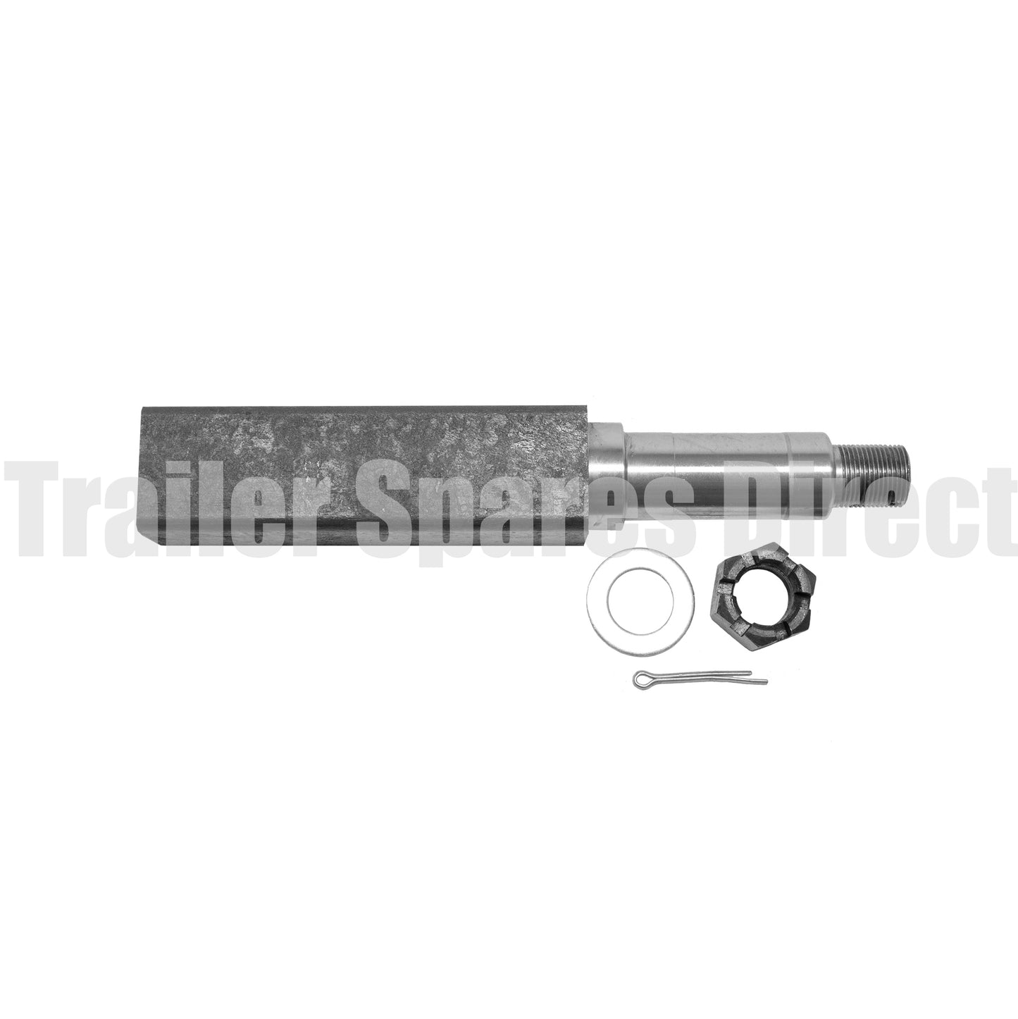 Stub axle 50mm square 25 inch (635mm) long parallel bearing turn - Trailer Spares Direct