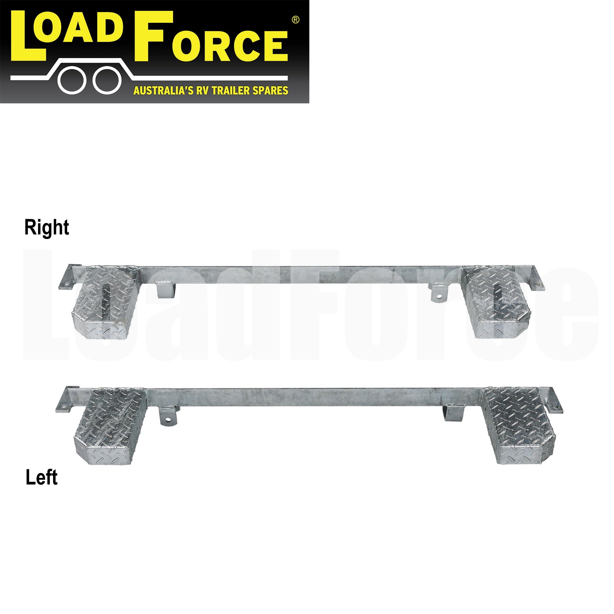 Bolt-on trailer suspension spring beam side step