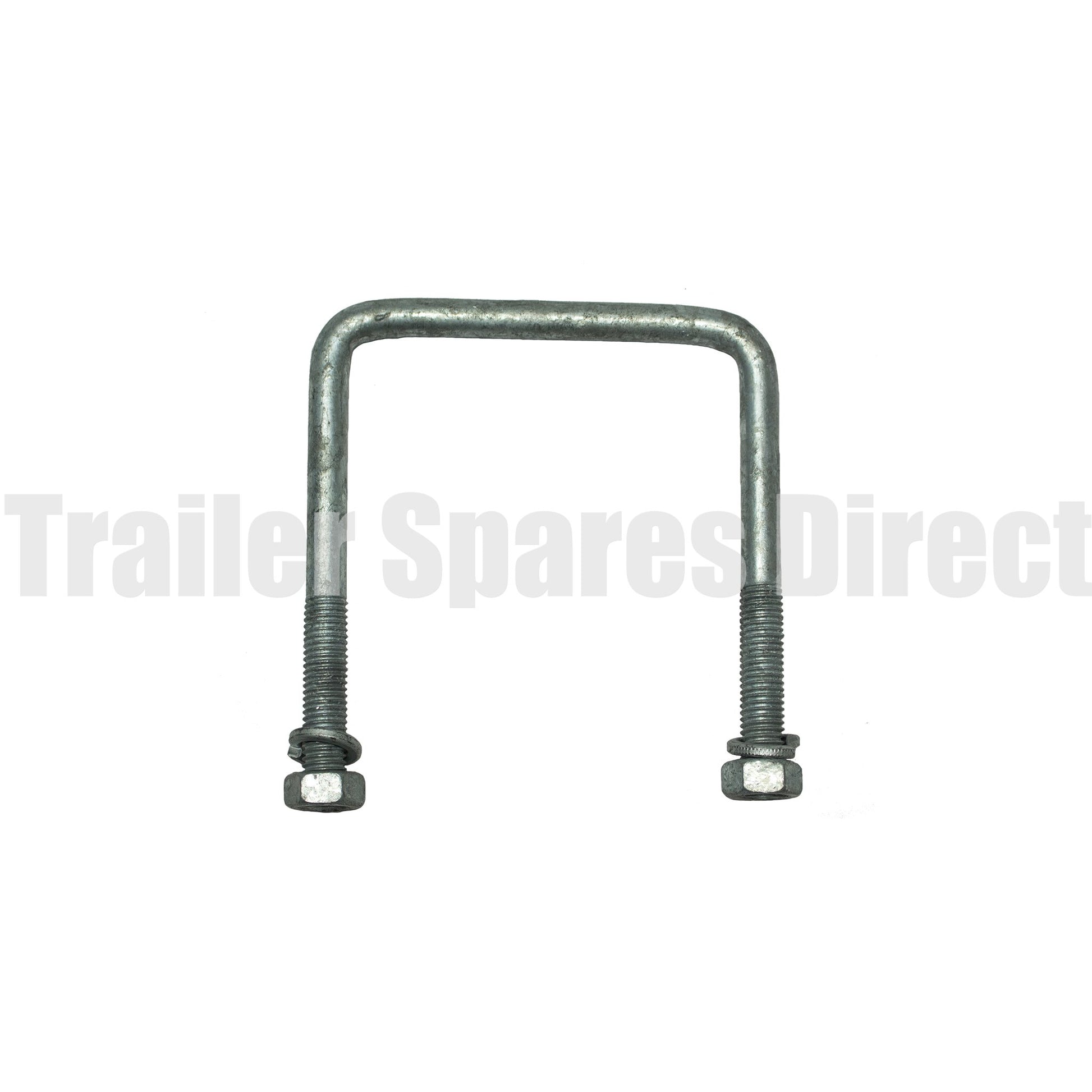 U-bolt 100mm square 125mm long galvanised - Trailer Spares Direct