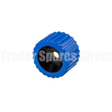 3 inch wobble roller ribbed blue - 20mm centre - Trailer Spares Direct