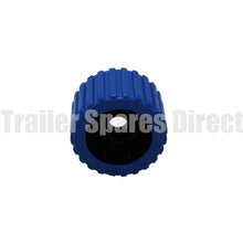 3 inch wobble roller ribbed blue - 26mm centre - Trailer Spares Direct