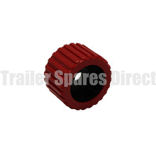 3 inch wobble roller ribbed red - 20mm centre - Trailer Spares Direct