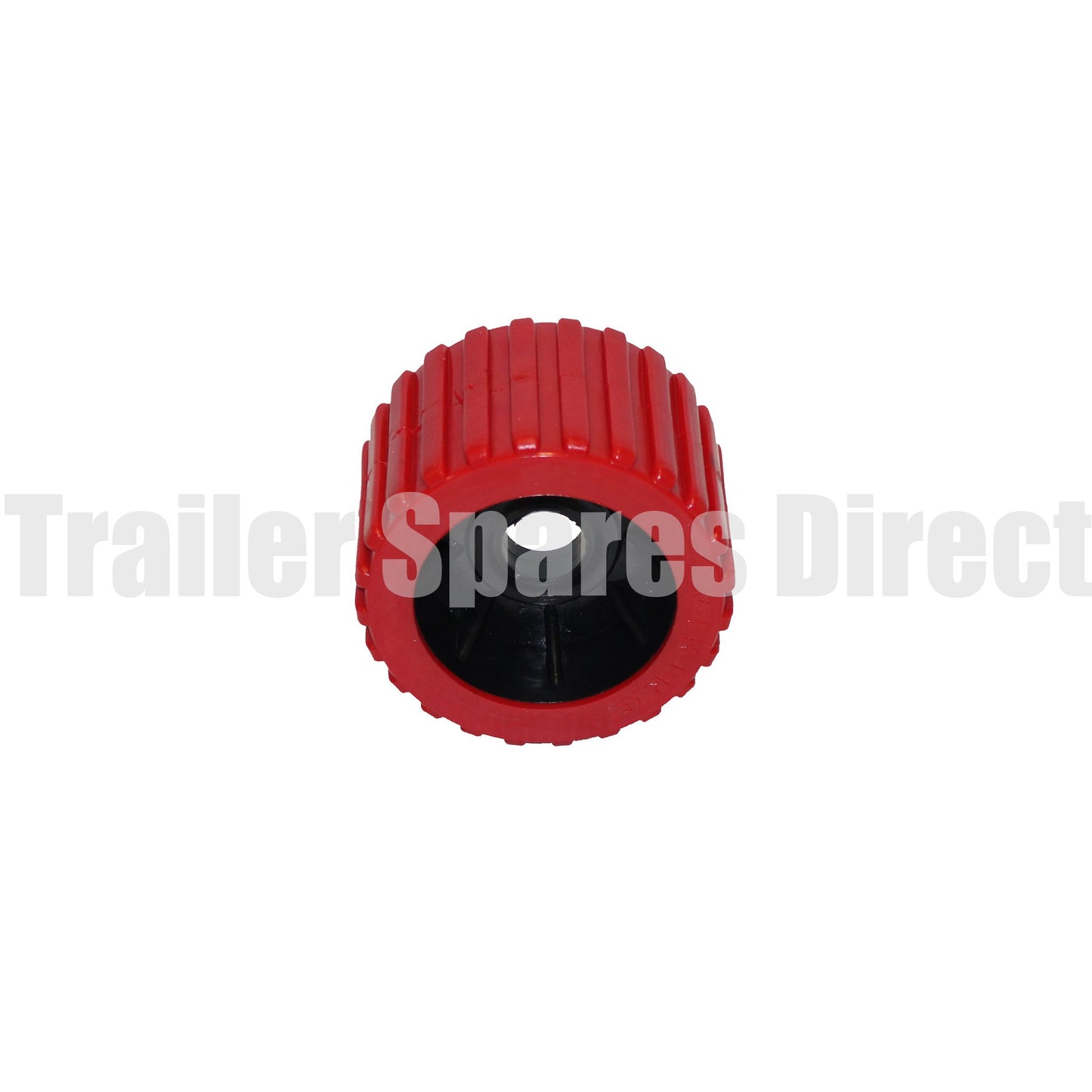 3 inch wobble roller ribbed red - 26mm centre - Trailer Spares Direct