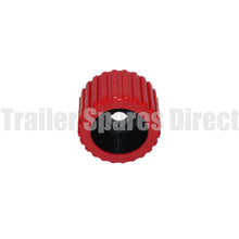 3 inch wobble roller ribbed red - 26mm centre - Trailer Spares Direct