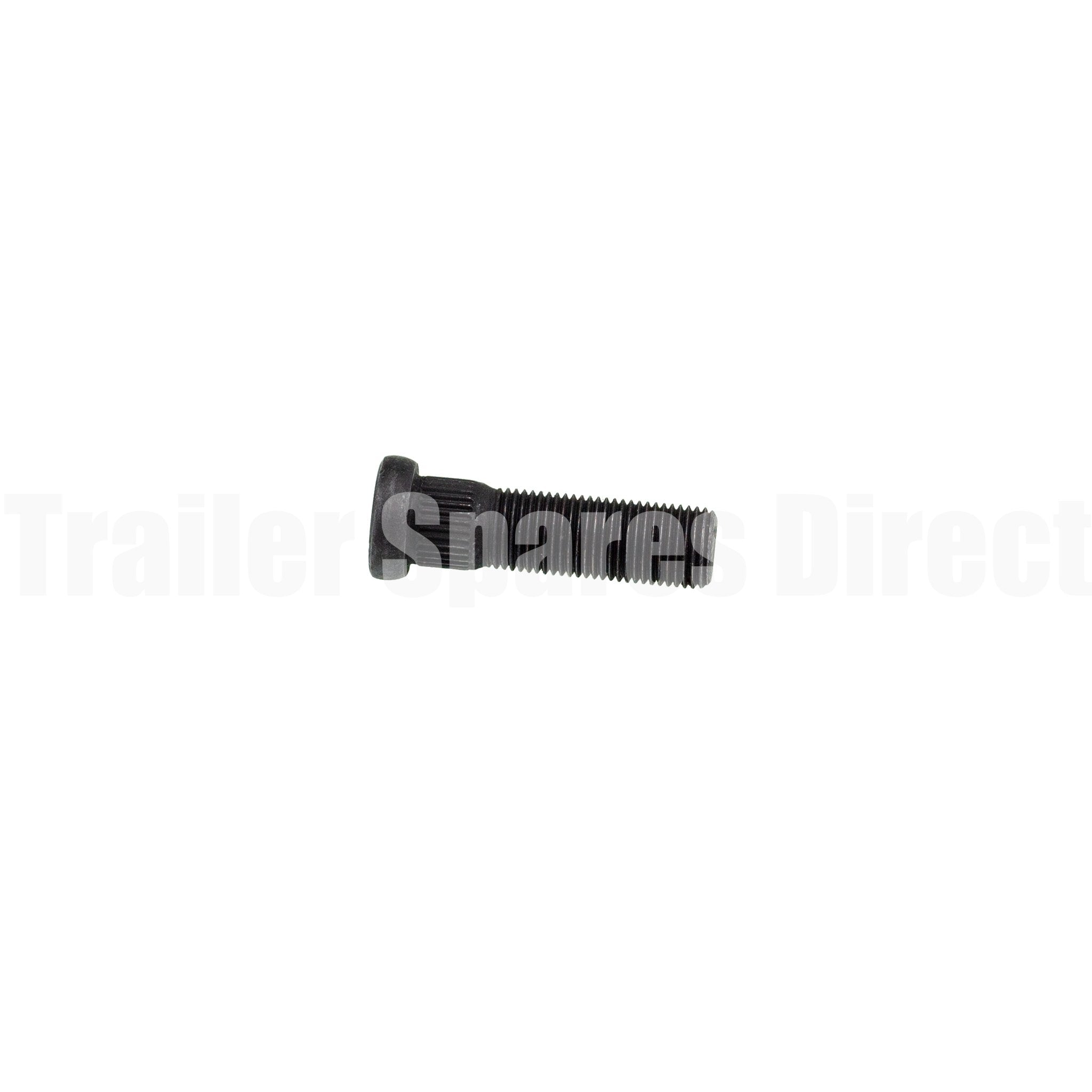 Trailer wheel stud short knurl